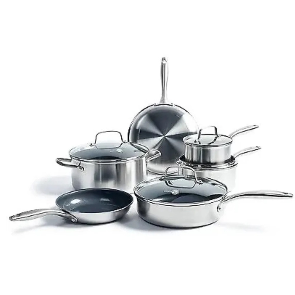 GreenPan Greenwich  10pc Stainless Steel Cookware Set